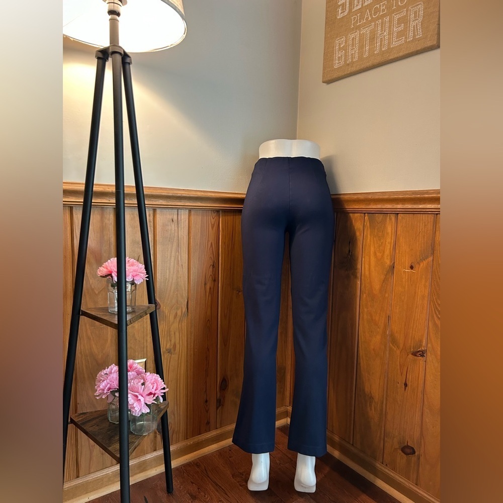 Loft navy sz S Tall women’s pull on flat front stretch slacks, pants, small slim - Picture 2 of 11